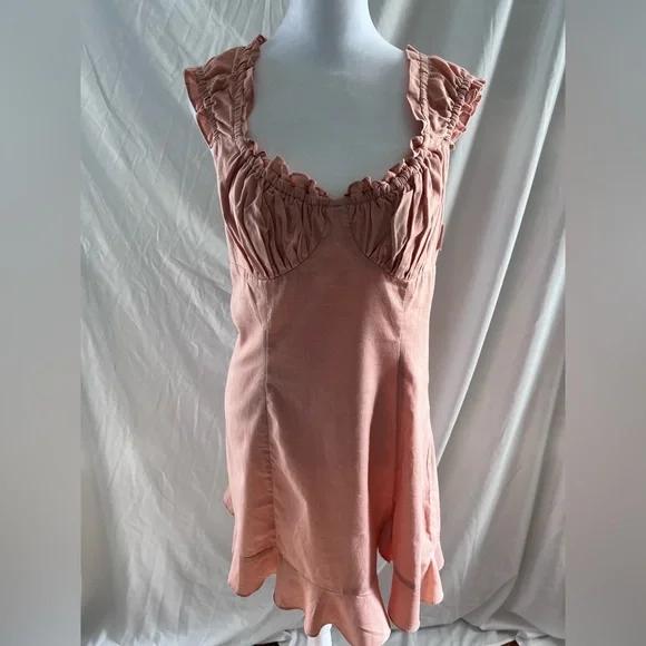 Free People NEW Like A Lady Mini Dress Cocoa Dress Size Med NWT - Picture 8 of 14